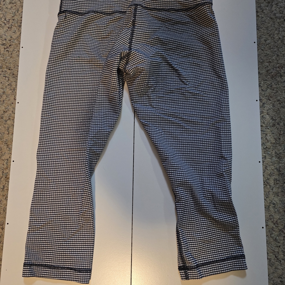 lululemon athletica Navy and White Checkered Leggings